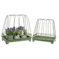 Willow &amp; Silk Nested Metal 45cm/38cm Set of 2 Handbag Cloche Pot/Planters