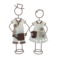 Willow &amp; Silk Metal 82cm/73cm Set of 2 Rustic Gardening Kids w/ Planters