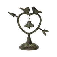 Willow &amp; Silk 22.5cm Arrow in Heart Lovebirds Bell Ornament