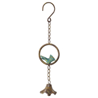 Willow &amp; Silk Cast Iron 31.5cm Hanging Bluebird Garden Bell/Wind Chime