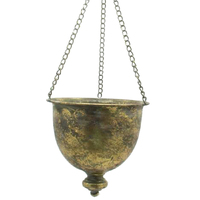 Willow &amp; Silk Metal 24cm Hanging Golden Lustre Bowl/Pot Planter Hanger