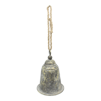 Willow &amp; Silk Hanging 28cm Vintage Rusty Metal Door/Garden Bell w/ Rope
