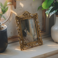 Willow &amp; Silk Alloy/MDF 18cm Antique Gold Photo Frame w/Ornate Swirls