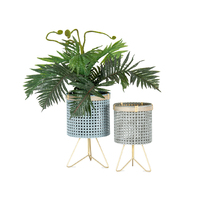 Willow &amp; Silk Metal 32/28cm Set of 2 Cirque Footed Latticed Pot/Planters