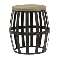 Willow &amp; Silk Industrial Wooden Barrel 45cm Stool/Side Table/Furniture