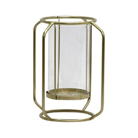 Willow &amp; Silk Golden 24cm Metal/Glass Floating Pillar Candle Holder
