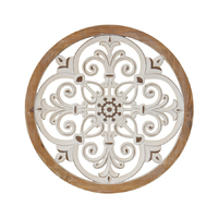 Willow &amp; Silk Framed Round 60cm Fleur Circolo Moulded Wall Art