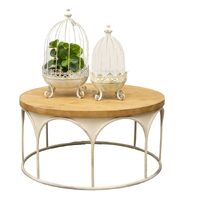 Willow &amp; Silk Metal 81cm Arch Round Wooden-Top Coffee Table