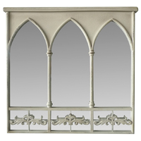 Willow &amp; Silk Vintage White 64cm Square Arch Fleur Wall Mirror