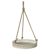 Willow &amp; Silk Hanging 60cm White Round Pot/Planter Stand