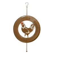 Willow &amp; Silk Hanging Rusty Metal 56cm Rooster Spinner w/ Chain