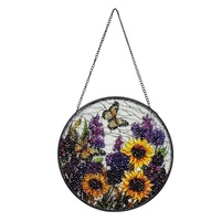 Willow &amp; Silk Radiant Bloom Butterfly Stained Glass Suncatcher