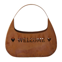 Willow &amp; Silk Rust 'Welcome' Bag Planter/Storage 33x12x33cm