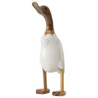 Willow &amp; Silk Handmade 30cm Wooden &#39;Mum Dressed-up Duck&#39; Figurine/Ornament