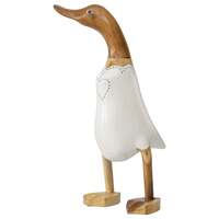 Willow &amp; Silk Handmade 20cm Wooden &#39;Child Dressed-up Duck&#39; Ornament