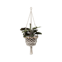 Willow &amp; Silk Handmade 90cm Macrame w/ Timber Pot/Plant Hanger