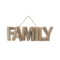 Willow &amp; Silk Handmade 50cm Hanging Wooden &#39;Family&#39; Plaque Sign Wall Art