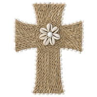 Willow &amp; Silk Handmade 32cm Weave Cross Wall Art Natural