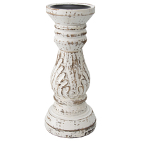 Willow &amp; Silk Handmade Wooden 30cm Eternity White Pillar Candle Holder