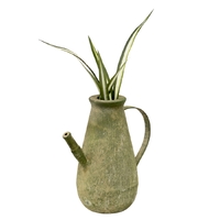 Willow &amp; Silk Vintage 22cm Tuscan Taupe Vase Jug/Pot w/ Handle