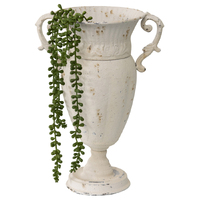 Willow &amp; Silk Metal 36cm 2-Handle Fluted Slim Urn/Flower Pot/Planter