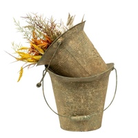 Willow &amp; Silk Rustic Charm Vintage Nested Decorative Buckets Set of 2