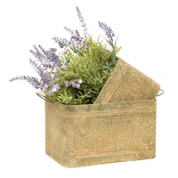   Nested Vintage Style Storage Bin Set  of 2 with Handles