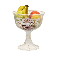 Willow &amp; Silk French Provincial Elegance Footed Bowl with Fleur-de-Lis 