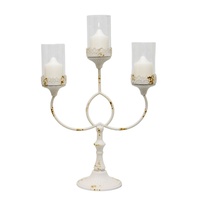 Willow &amp; Silk Elegance French Provincial 3-Pillar Candelabra Centerpiece 