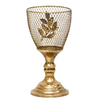 Willow &amp; Silk Golden Leaf  Lustre &#39;Globet&#39; Candleholder