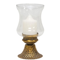 Willow &amp; Silk Elegance Lustre Footed Pressed - Metal Candleholder 