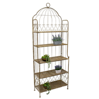 Willow &amp; Silk Metal 200cm Taupe Birdcage 5-Shelf Plant/Art Stand/Organiser