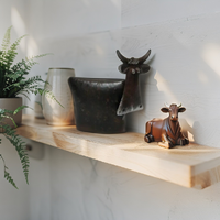 Willow &amp; Silk Metal 25cm Brown Sitting Cow Indoor/ Outdoor Ornament