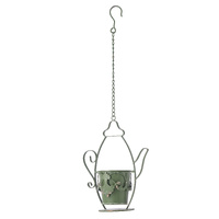 Willow &amp; Silk Hanging Teapot Planter w/Chain 27.5x12.5x34.70cm