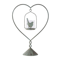 Willow &amp; Silk Heart on Base w/Floating Candle 32x14x45cm