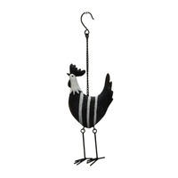 Willow &amp; Silk Hanging Black + White Stripe Chook 12x2.5x18-38cm
