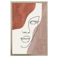 Willow &amp; Silk Wooden Framed 90cm Visage Line Print w/ Glass Wall Art