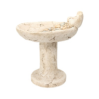 Willow &amp; Silk Stony Birdbath on Pillar 42x38x45cm