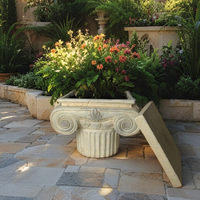 Willow &amp; Silk Elaborate Roman Pillar Planter/Stand with Lid 40x31x32.5cm