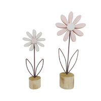 Willow &amp; Silk 36cm/27.5cm Set of 2 Pastel &amp; Rust Flowers Ornament 