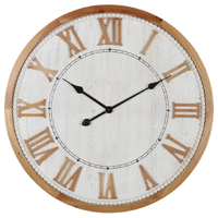 Willow &amp; Silk Round Wooden 68cm Roman Numeral Wall Clock 