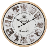 Willow &amp; Silk Round &#39;Our Love Story&#39; Collage Digital Wall Clock 70cm