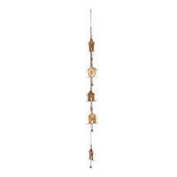 Willow &amp; Silk Handmade Hanging 165cm Golden Bird Houses &amp; Bells