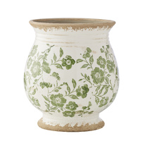 Willow &amp; Silk Green Leaf Bulb Shape Vase Lge 22x22x24c