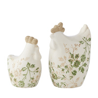 Willow &amp; Silk Set/2 Ass Size Green Leaf Chooks 10.5x8x