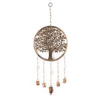 Willow &amp; Silk Handmade Metal 64cm Tree of Life w/ Beads &amp; Bells Wind Chimes