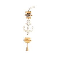 Willow &amp; Silk Wooden 52cm Nautical String Anchor Bell Hanging Decor