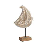 Willow &amp; Silk Wooden 23cm Nautical Sailboat Natural Tabletop Ornament
