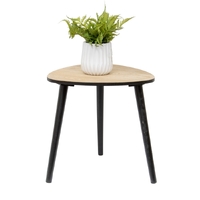 Willow &amp; Silk Round 40cm Wooden 3-Legged Black Stool/Side Table