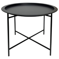 Willow &amp; Silk Round 47cm Iron Black Stool/Coffee Table 